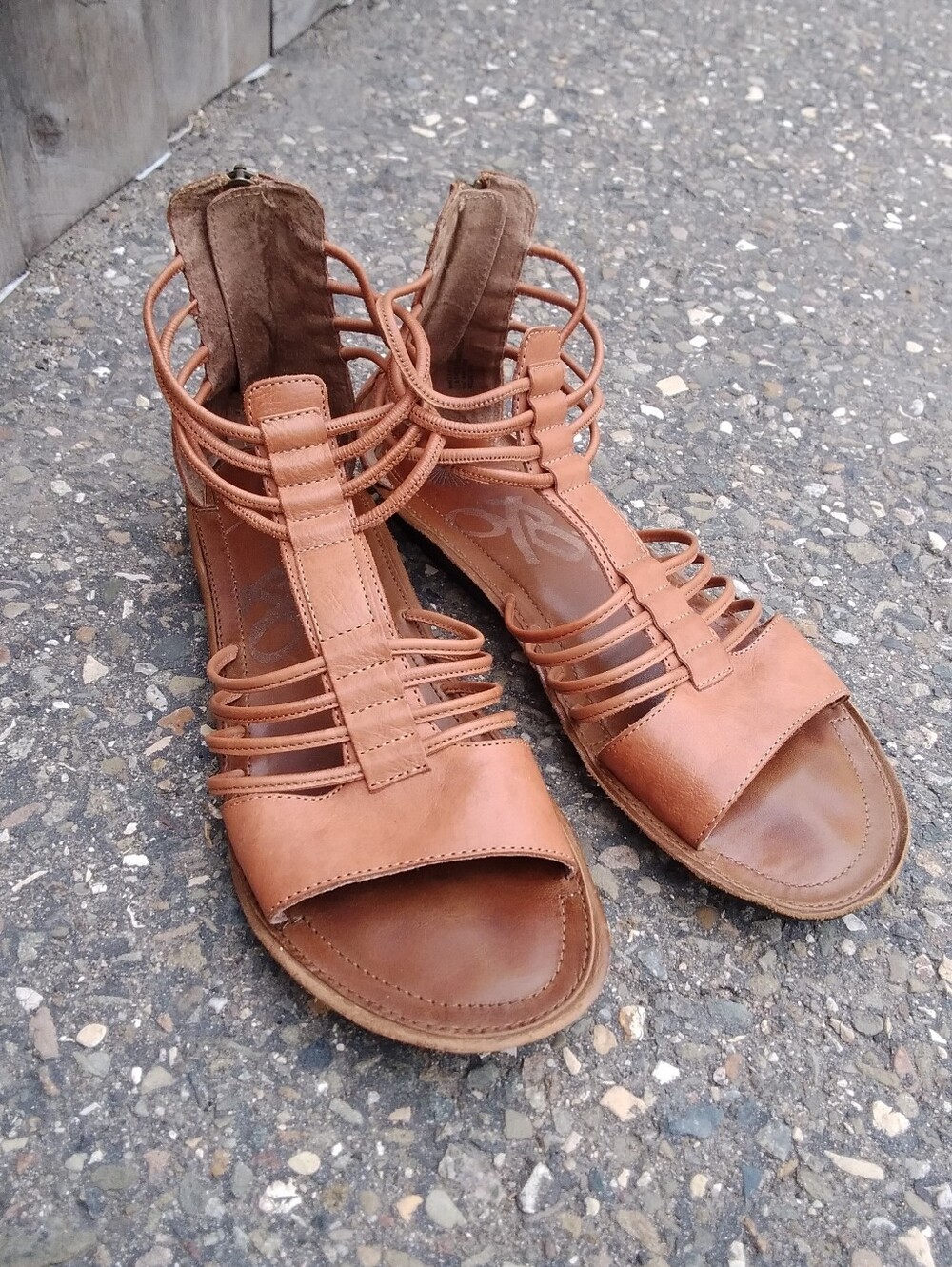 Otbt Shoe Women's Strappy Gladiator Sandals in Tan 9.5 Leather Brown